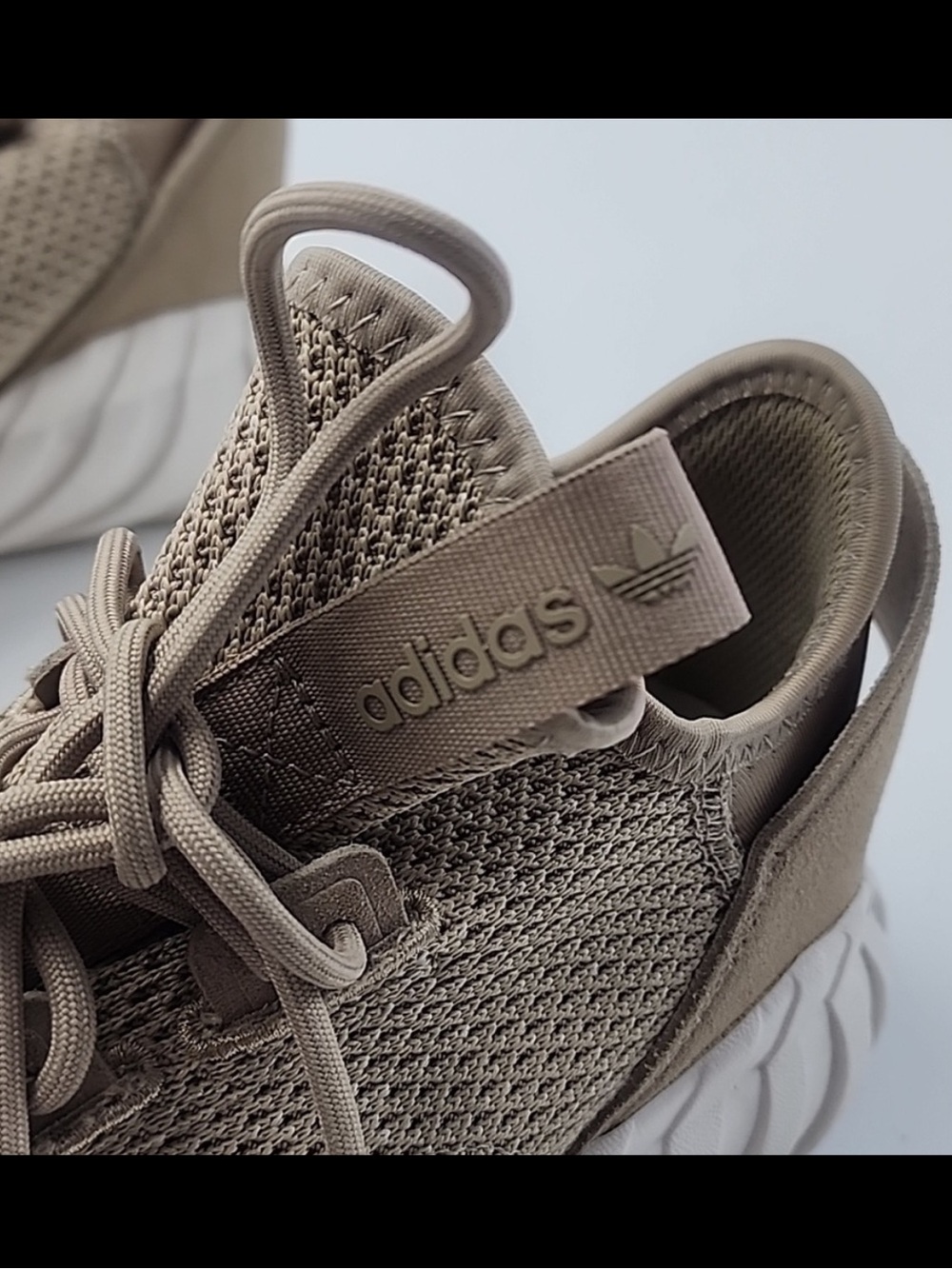 adidas Men's Taupe Knit Sneakers with White Sole size 10 - Picture 2 of 7